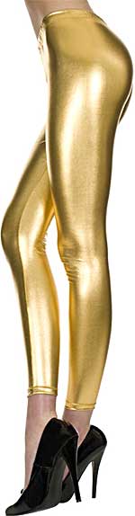 Legging / Footless: Music Legs Metallic Shiny Footless Tights (size 14Kb)