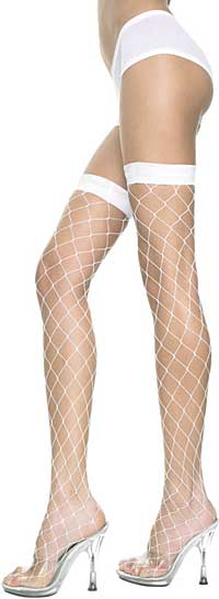 Fishnet Stockings: Music Legs Lycra Big Diamond Net Thigh Hi (size 20Kb)